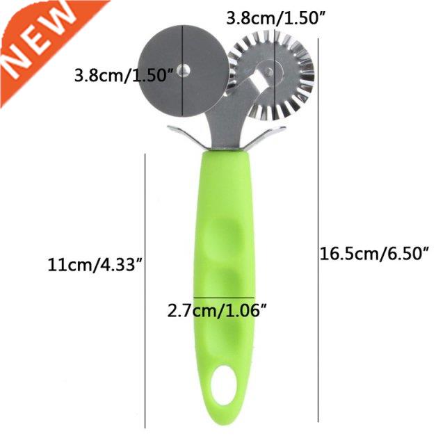 Stainless Steel Pizza Cutter Pancake Slicer Pastry Double Ro