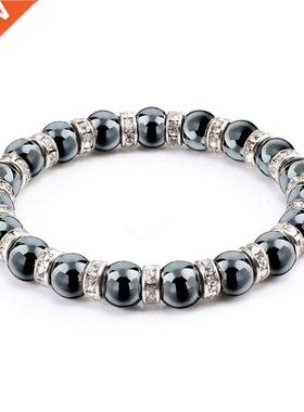 Natural Hematite Beads Bracelets Men No-Magnetic Health Prot