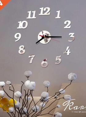 One Set DIY Creative Digital Acrylic Wall Clock Frameless Mi