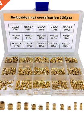 330pcs Brass Insert Nut Assortment Kit M2 M3 M4 M5 Round INj