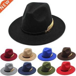 Women Brim Vintage Style British For Hats Jazz Big Fedoras