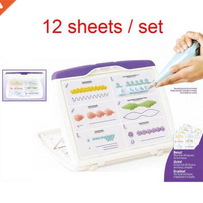 12 Sheets/set Cake Icing Piping  Drawing Board Template P