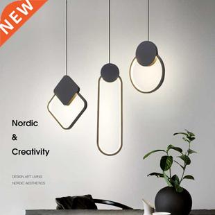 White Circle for LED Bed Lighting Black Light Modern Pendant