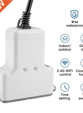 2022 New Dual WIFI Smart Waterproof Socket IP44 Outdoor Smar