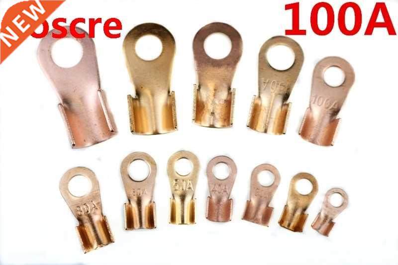 50PCS/lot OT-100A 8mm Dia Copper Circular Splice Terminal L6