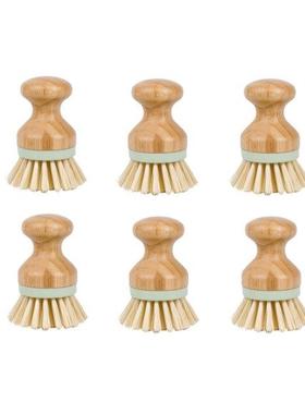 Bamboo Dsh Scrub Brushes, Ktchen Wooden Cleanng Scrubbers