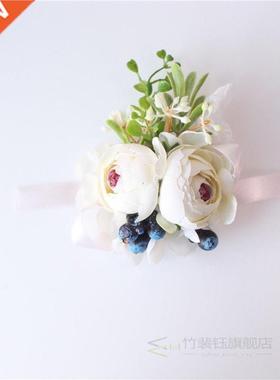 Boutonniere Buttonhole Wedding Corsage Bracelet Flowers Brid