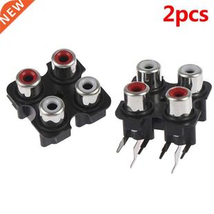 Video Soc 6Pin Concentric Plug Audio Feale RCA 4way 2pcs