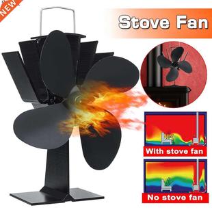 Fan Ecofan Blades Burner Wood Log Stove Powered Heat Black