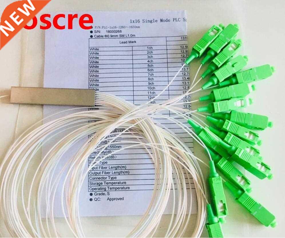 20pcs/lpt FTTH 1X16 PLC SC/APC SM 0.9mm PVC G652D 1m FTTH Fi