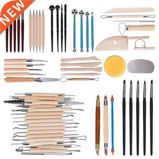 61Pcs Pottery Tools Clay Sculpting Tools Wooden Handle Potte