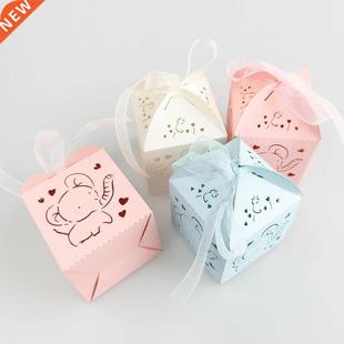 30Pcs Boy Girl Baby Shower Box Chocolate Gift Box with Ribbo