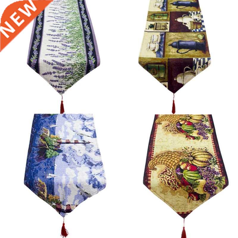 Christmas Linen Tablecloth Lighthouse Pumpkin Table Runner M