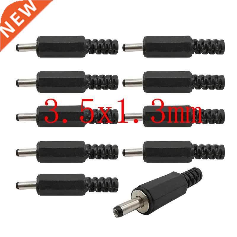 10Pcs/lot Black .5x1.mm DC Power Male Plugs Solder Adapter