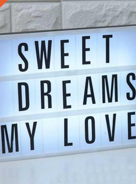 LED Night Light With 96 Letters Cards DIY ox Lp AA atter