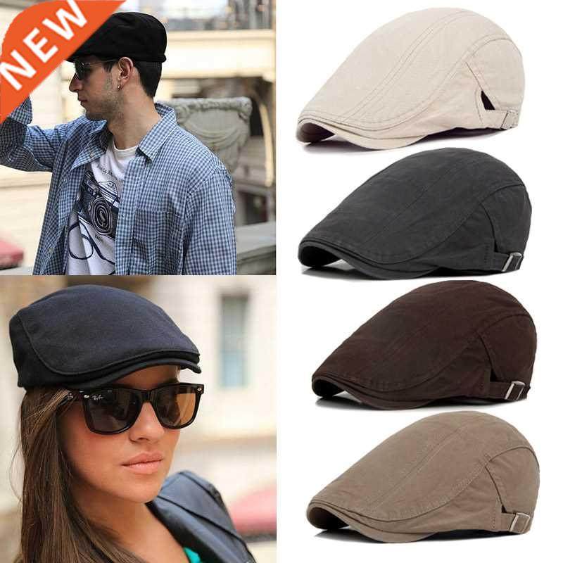 Man Berets Cotton British Vintage Flat Caps Gatsby Male Soli