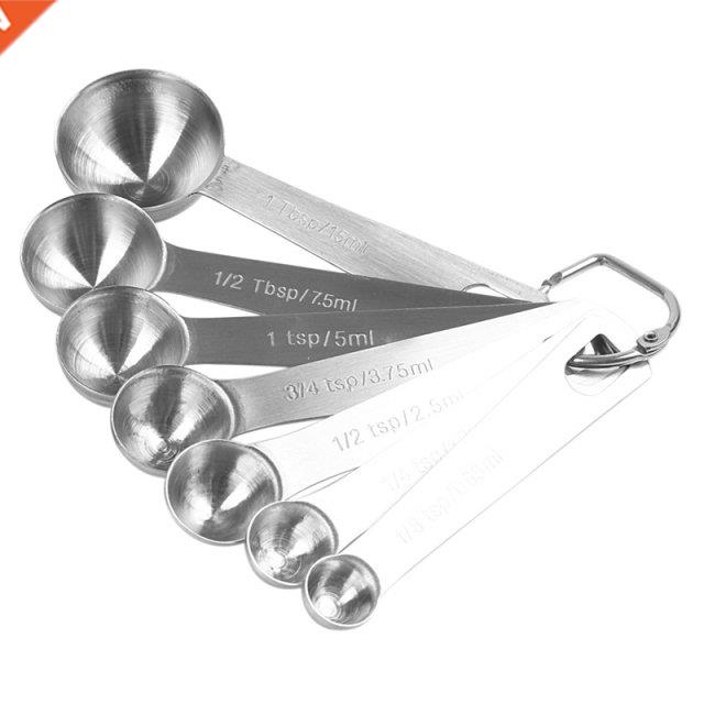 Chef Measurng Spoons, Heavy Duty Round Stanless Steel Meta