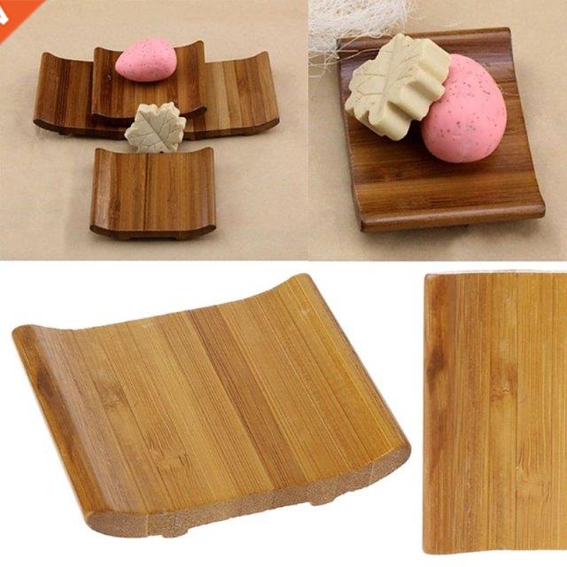 Nutural Bamboo Soap Holder Dish Tray Stylish Vintage Storage
