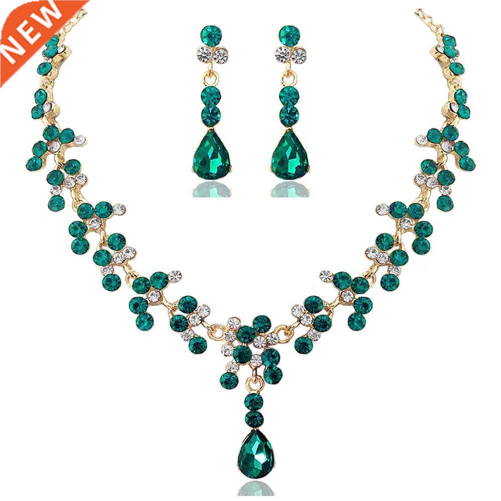 KMVEXO Crystal Bridal Wedding Jewelry Sets Women Gold Color