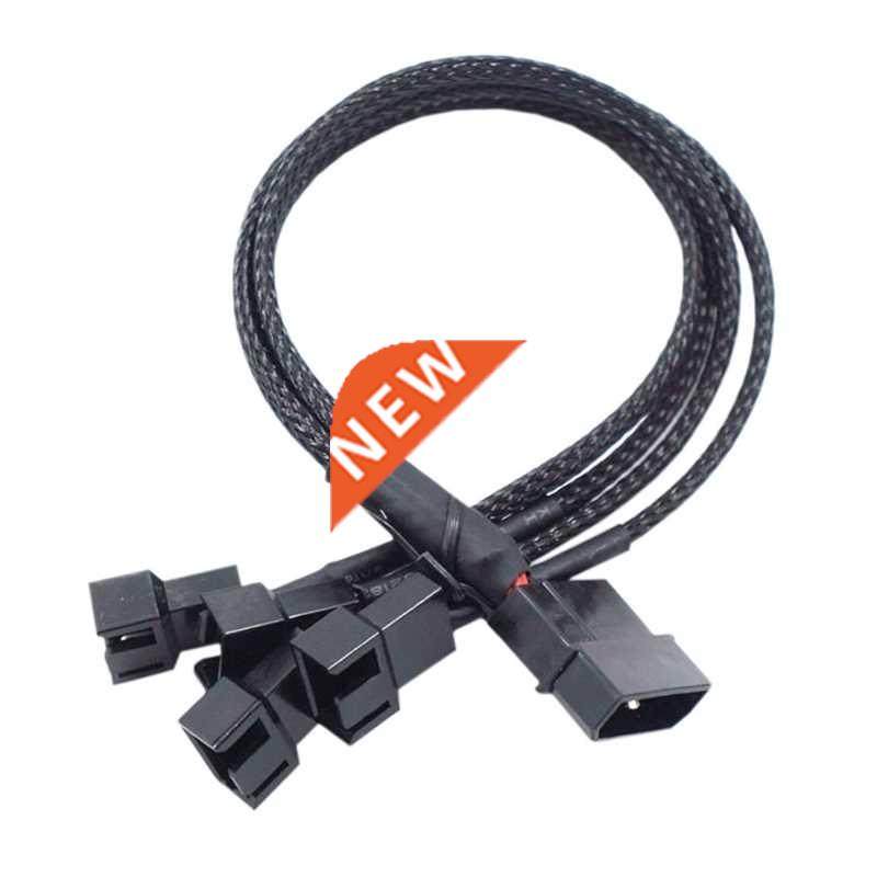 24AWG 4pin IDE Molex to 4-Port 3Pin/4Pin Cooler Cooling Fan