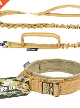 Tactical Dog Collar Leash Set Adjustable Durable Fashion Big