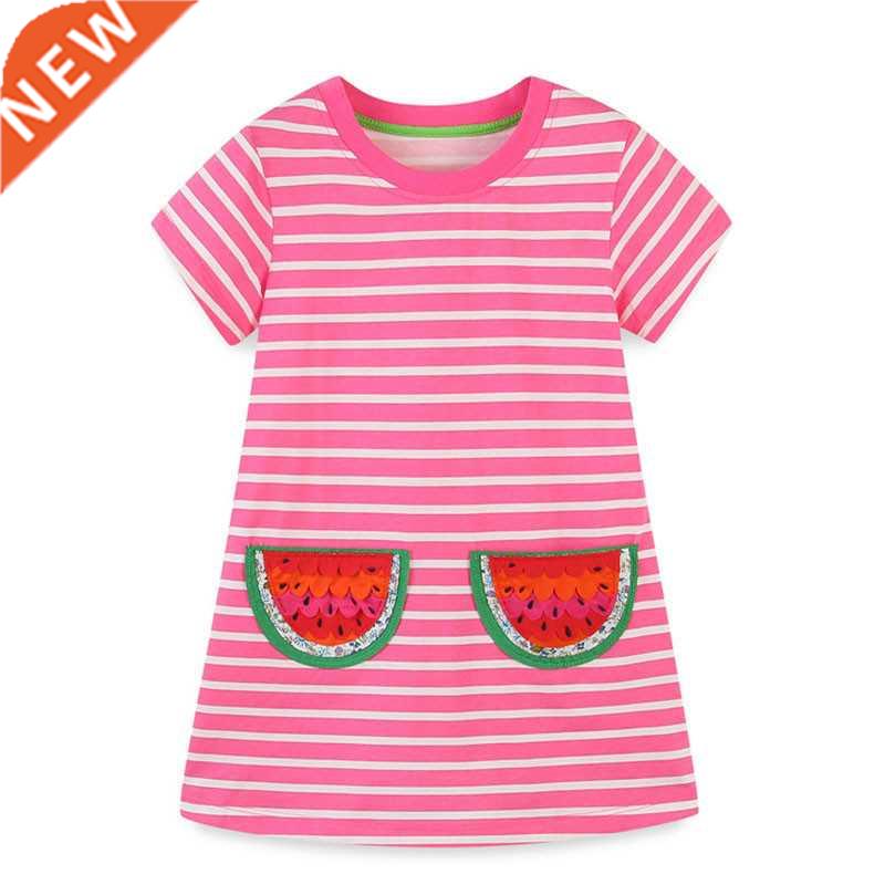 Jumping Meters New Stripe Summer Baby Clothes Watermelon Emb