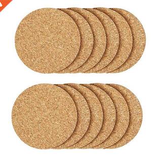 12 Pcs Cork Coaster For Drink , Absorbent Heat Resistant Reu