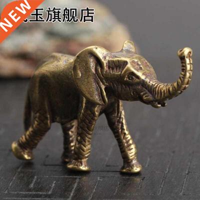 Lucky Wealth Elephant Statue Desk Ornament Brass Figurine Di