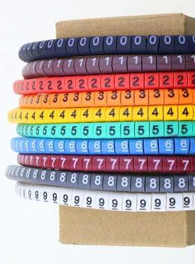 500pcs/lot EC- 10mm2 10 different number and color 0-9 cabl