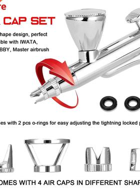 Air Cap Kit Professional Airbrush Accessory Set 4pcs Differe