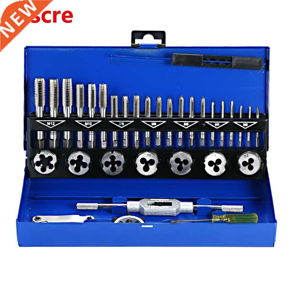 32 PCS Tap and Die Set Metric Wrench Cut M3-M12 Hand Thre