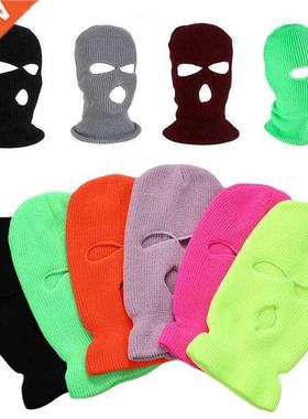 3 Hole Full Face Mask Autumn Winter Knit Cap for Ski Cycling