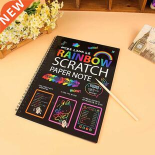 Scratch t Doodle Drawing Bod Notebook DIY Rainbow Color