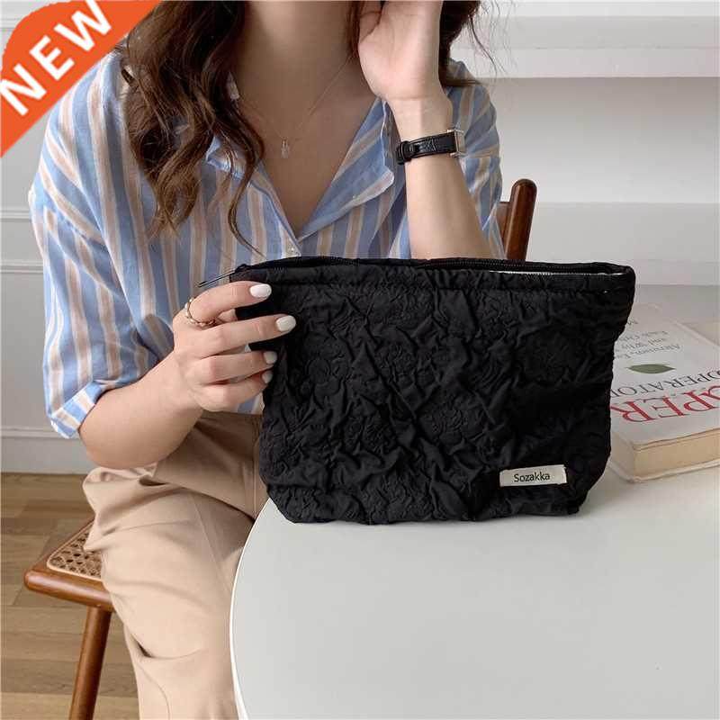 Makeup Bag Organizer French Embossed Floral Cosmetic Pouch T