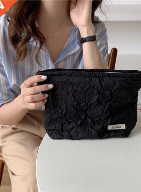 Makeup Bag Organizer French Embossed Floral Cosmetic Pouch T