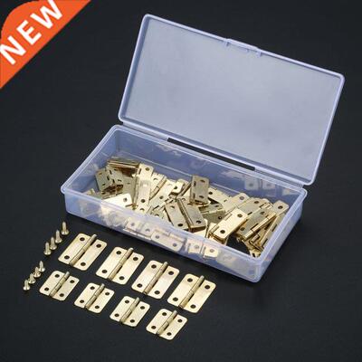 60Pcs Metal Gold Cabinet Door Furniture Hinge Jewelry Wood B