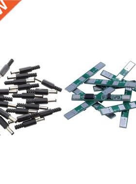 20 Pcs Black 2.5mm x 5.5mm DC Power Male Plug Jack & 10