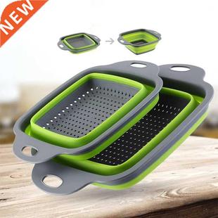 Folding Vegetable Drain Fruit Washing Basket Silicone