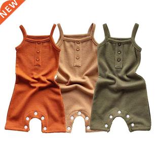 2022 New Baby Waffle Rompers Summer Cotton Newborn Bodysuits