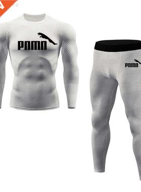 Men Thermal Underwear Winter Long Johns 2 Piece Sports Suit