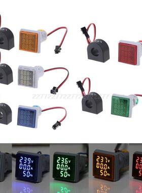 Digital 3in1 22mm Voltmeter Ammeter Hz AC 60-500V 0-100A 20-