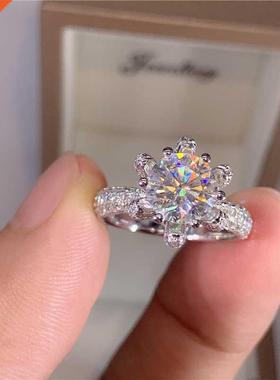 925 silver ring for women 5carat moissanite ring with petals