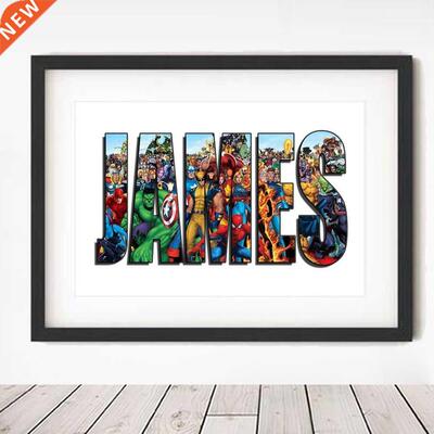 Personalised AVENGERS NAME Word Art Print Character Poster S