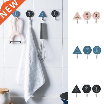 3pcs/set Hook Clothes Wall Hook Geometric Door Towel Bathroo