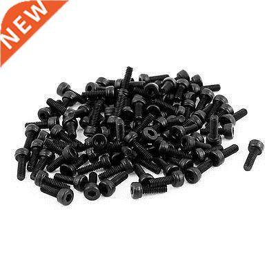 100Pcs Black M2 x 6mm Alloy Steel Hex Bolt Socket Head Cap M