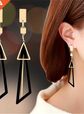 2020 Korean Long Statement Geometric Triangle Tassel Dangle
