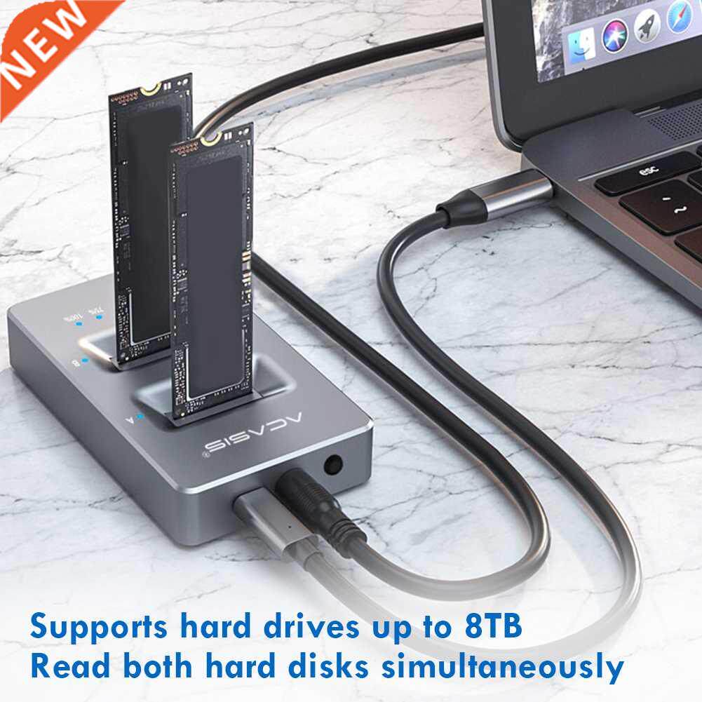 M.2 NVMe SSD Enclosure Clone Docking Single/Dual Bay PCI E