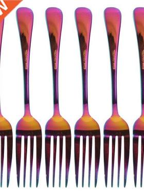 Stainless Steel Table Forks Set, 6Pcs Rainbow Color Stainles