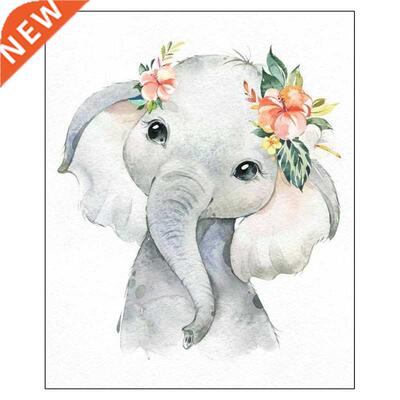 Paint By Numbers for Adults Kids Flowers Baby Elephant D