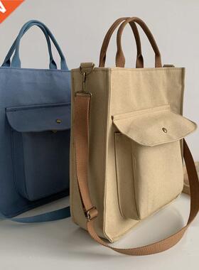 Hylhex Pure Color Casual Tote Portable College Girls Stude